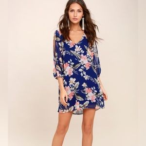 shifting dears navy blue floral print dress Lulu's Shifting Dears Dress for Sale up to 90% Off: Poshmark